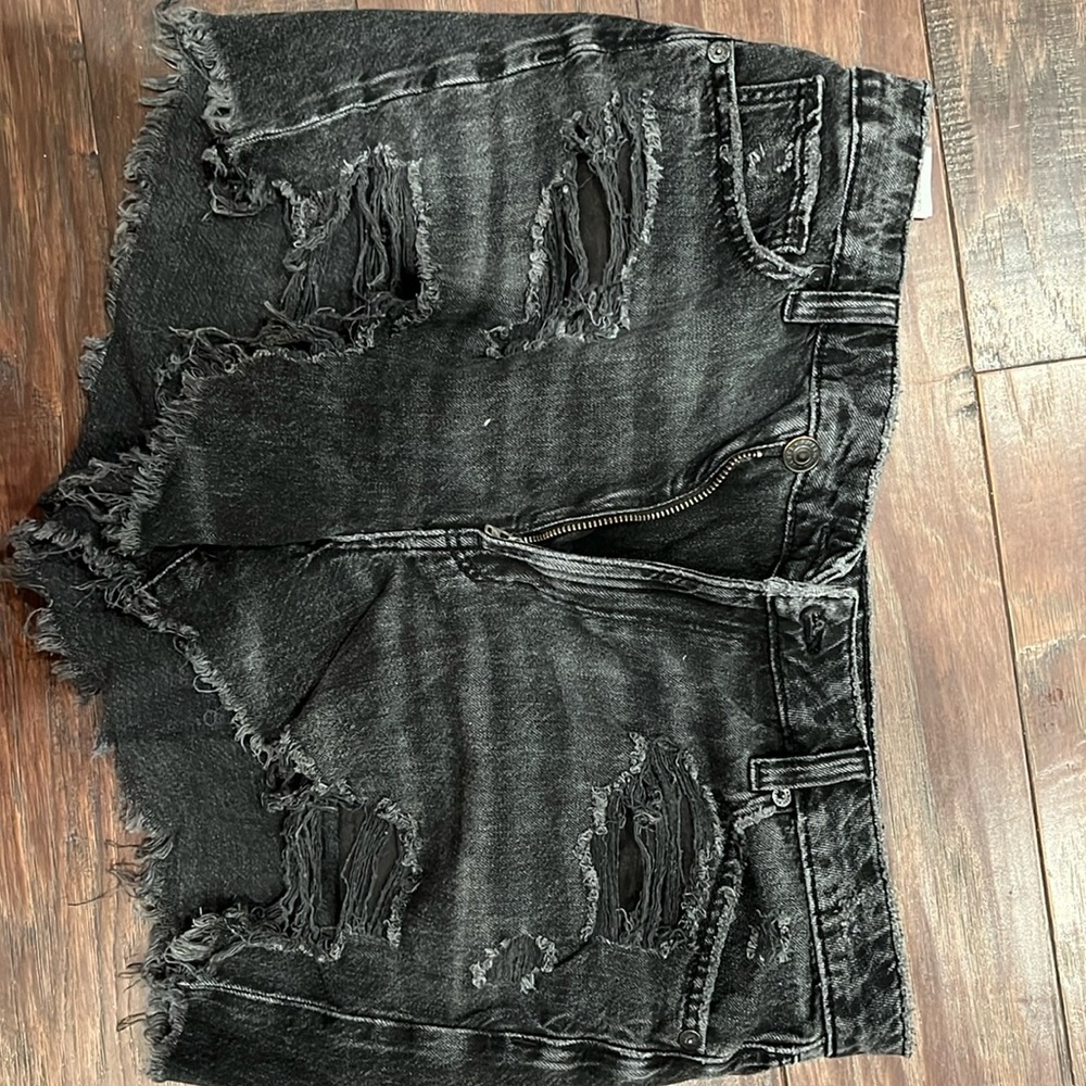 AE black shorts with distressing